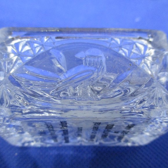Crystal Trinket Box Song Bird Lidded Crystal Trinket Box Etched Crystal Songbird - Picture 5 of 12